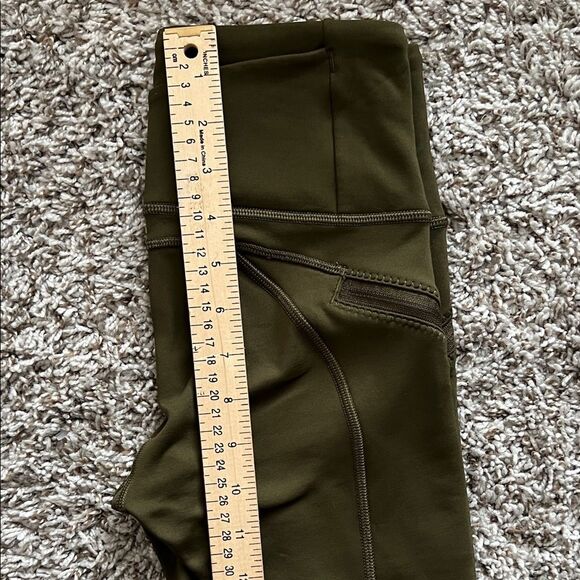 Like New! Lululemon Dark Olive High-Waisted Leggings in Size 4 - Picture 9 of 10